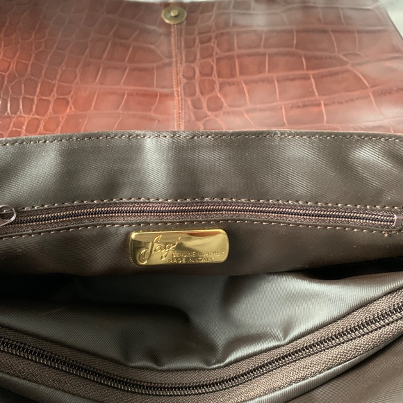 SAGI Italy Premium Leather Alligator Brown Bag – Timeless, Excellent Condition - Picture 11 of 15